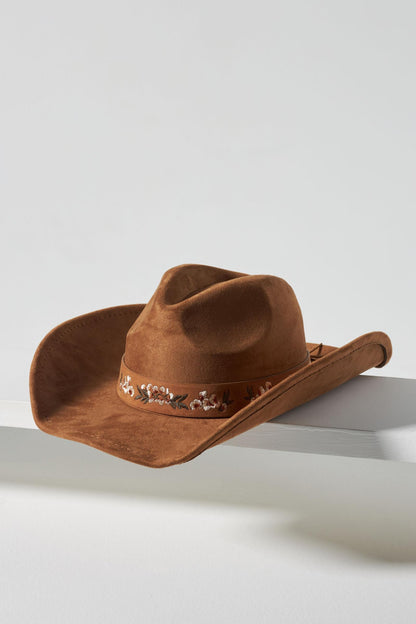 Embroidered Belted Rancher Cowboy Hat – Stylish Western Elegance in Black, Brown, and White