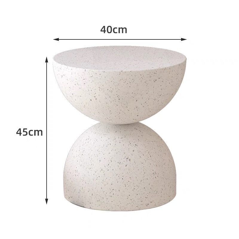 Elegant Cream Round Coffee Table - Creative Bedside & Leisure Table for Homestay & Afternoon Tea