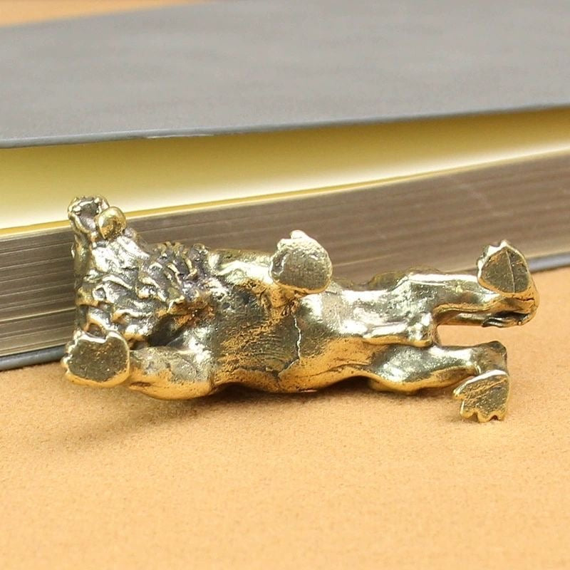 Mini Brass Lion Statue – Handcrafted Collectible Figurine