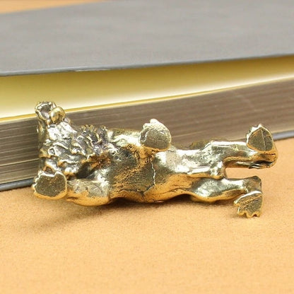 Mini Brass Lion Statue – Handcrafted Collectible Figurine