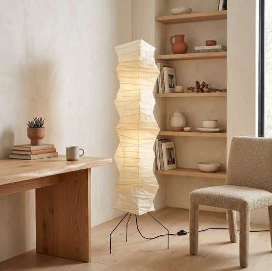Japanese Wabi-Sabi Rice Paper Irregular Floor Lamp