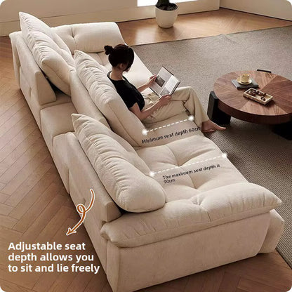 The Cloud Haven | Extra-Deep Modular Sofa - European Linen Edition – 100% Microplastic-Free