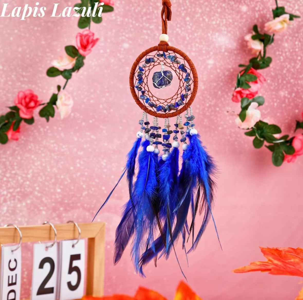 Handcrafted Crystal Dream Catchers with Feathers