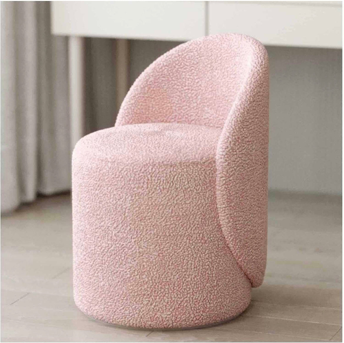 Cozy Sherpa Vanity Rotational Chair Soft Padded Fuzzy Chair