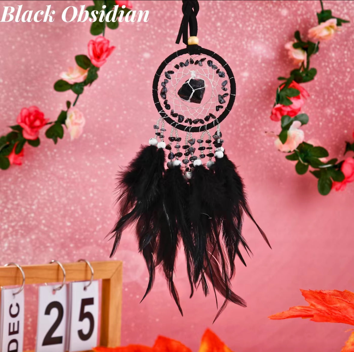 Handcrafted Crystal Dream Catchers with Feathers