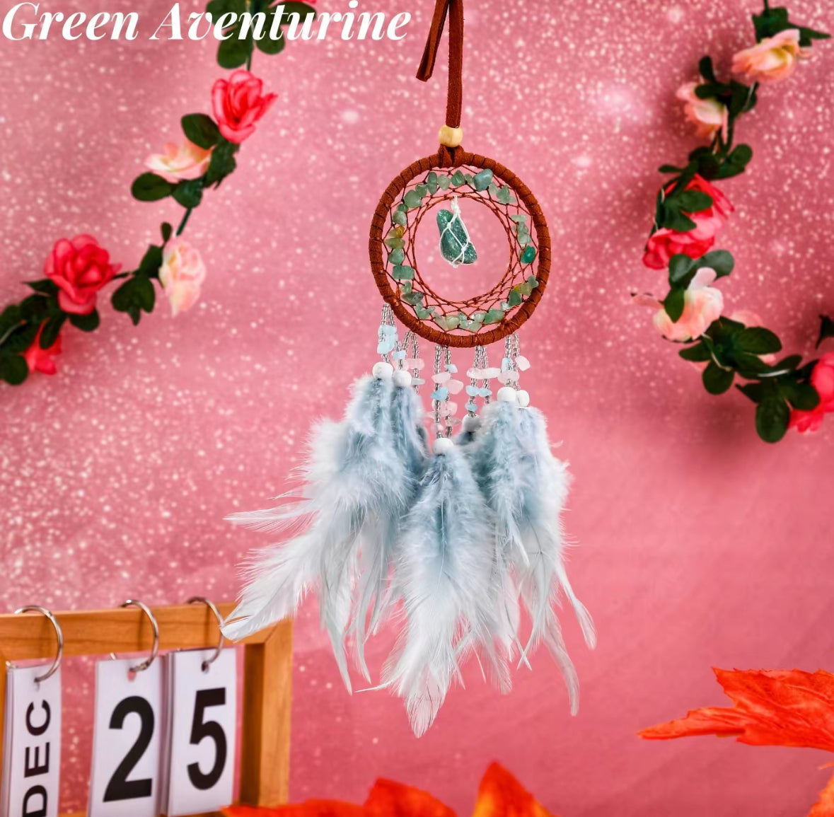 Handcrafted Crystal Dream Catchers with Feathers