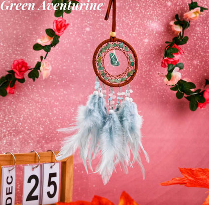 Handcrafted Crystal Dream Catchers with Feathers