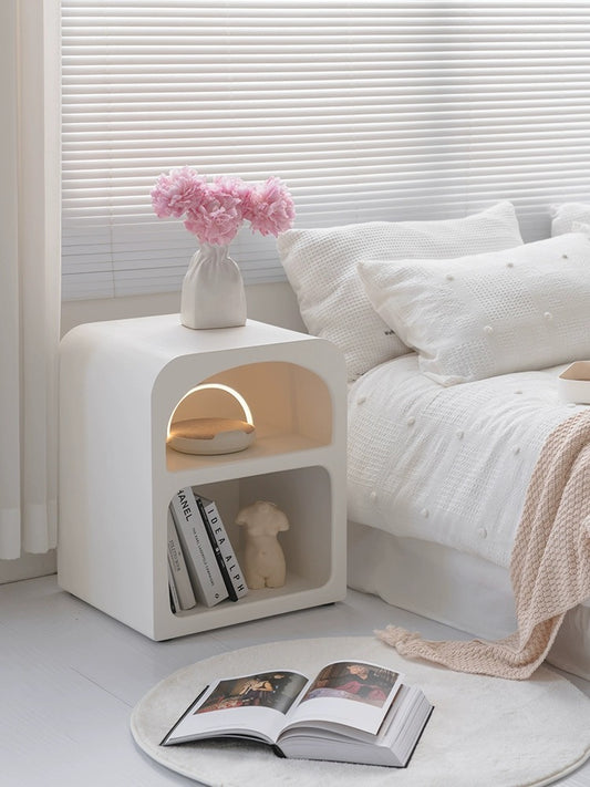 Boho Modern Side Tables with Open Storage Night Stands