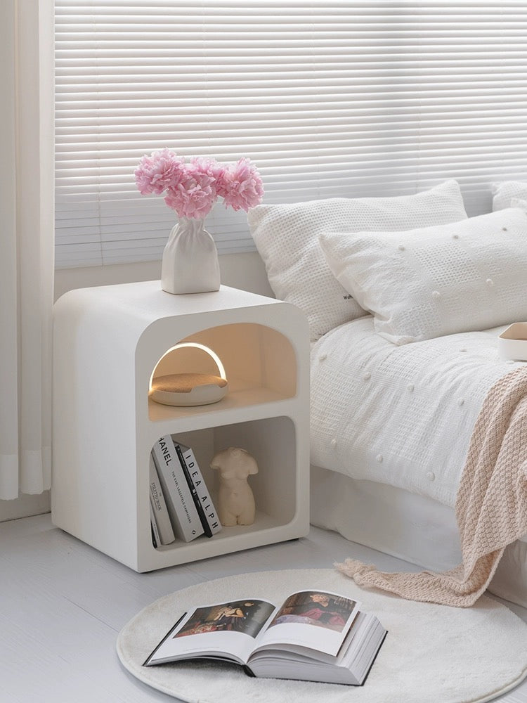 Boho Modern Side Tables with Open Storage Night Stands