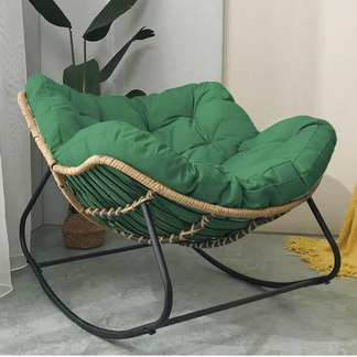 Fam Outdoor Accent Chair, Cocoon Egg Shape, Gray PE Rattan main image 1