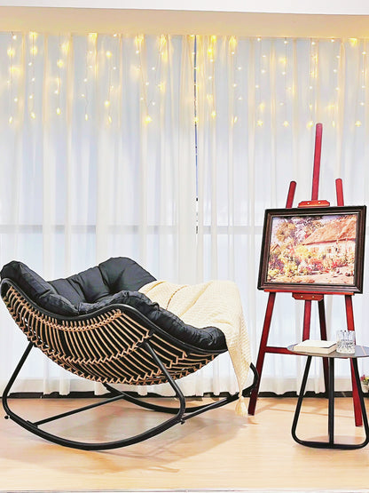 Cozy Rocking Lounge Chair, Terracotta Wicker Egg Chair