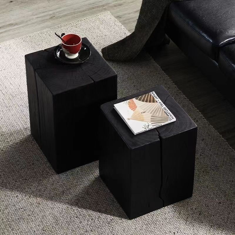 Black Wooden Pedestals Stool