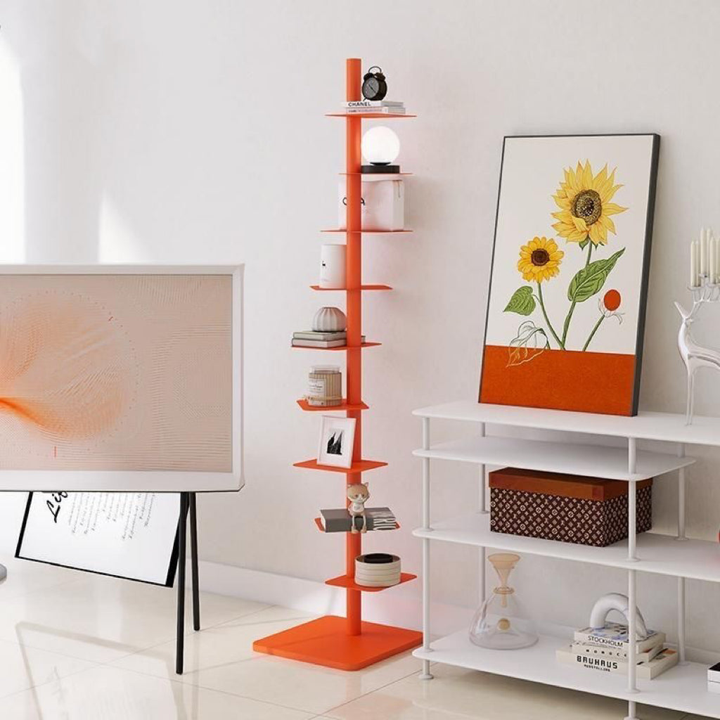 Modern Rotational Display Book Shelf with Multi-Tier Design for Indoor Plant Display Home Decor and Storage