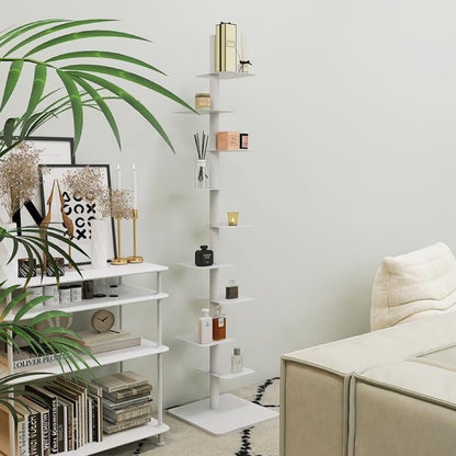 Modern Rotational Display Book Shelf with Multi-Tier Design for Indoor Plant Display Home Decor and Storage