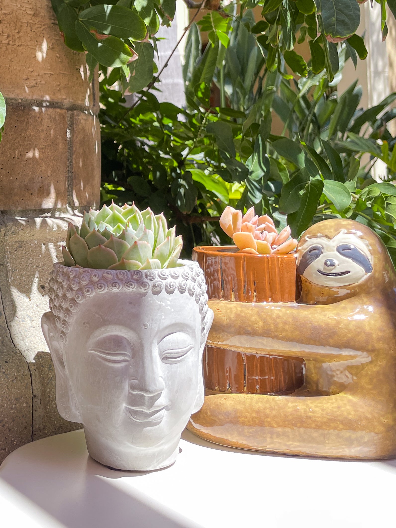 Garden Ornaments Plant Flower Pot Planter Buddha Head Zen