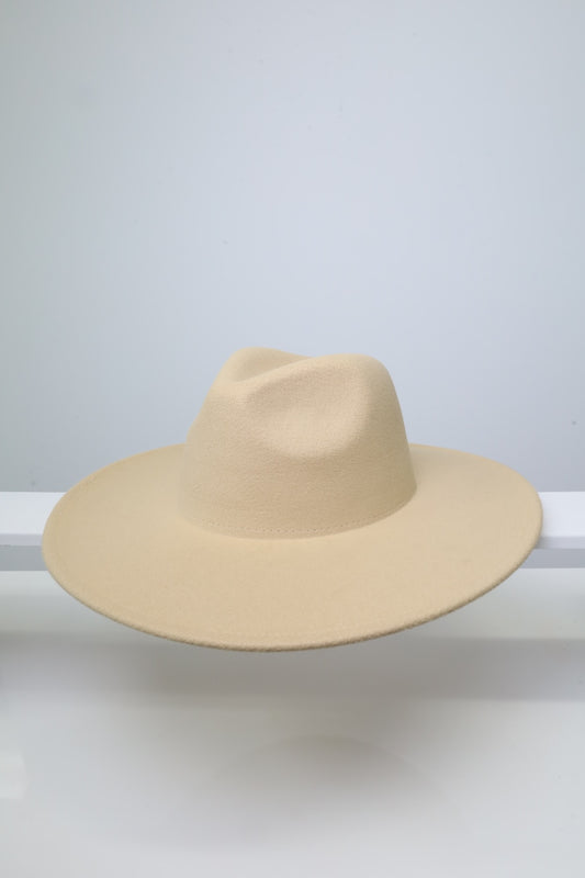 Wide Brim Cream Fedora Hats