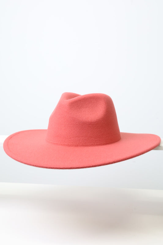 Wide Brim Rosy Fedora Hats