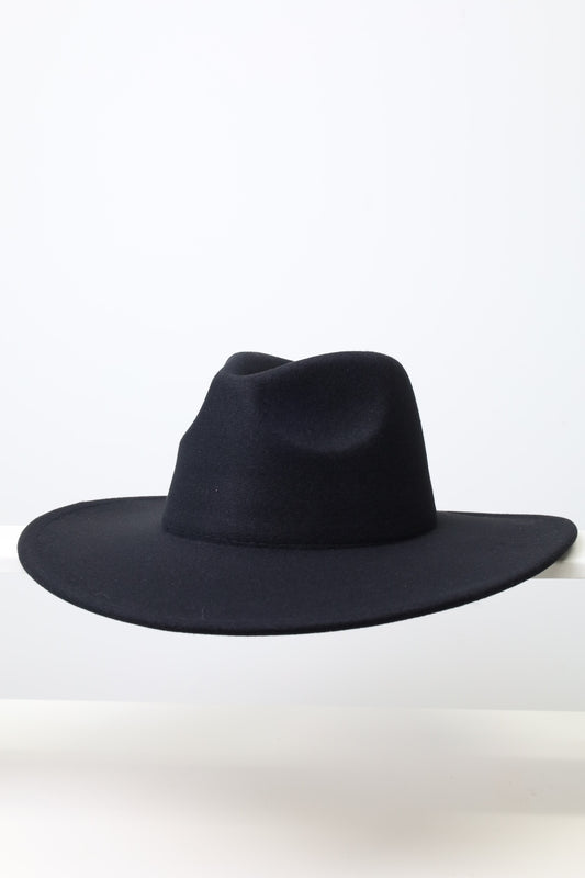 Wide Brim Black Fedora Hats