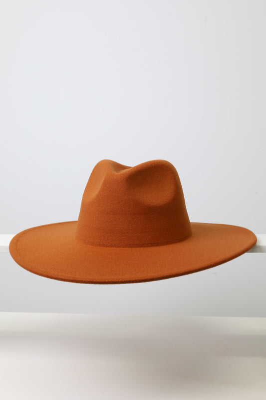 Wide Brim Rust Fedora Hats