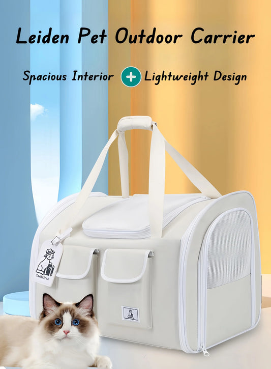 White Outdoor Travel Pet Carrier