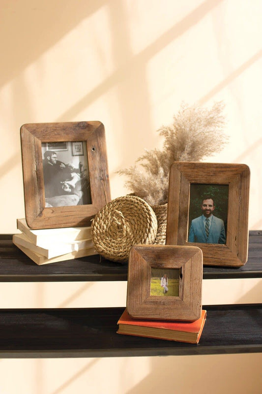 Kalalou Set of 3 Recycled Wood Photo Frames