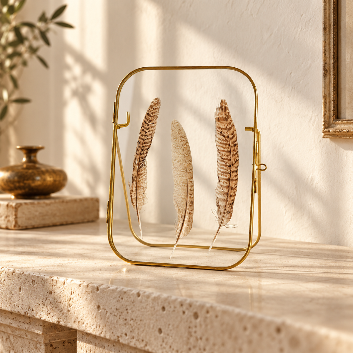 Arched Gold Glass Floating Frame