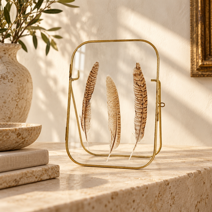 Arched Gold Glass Floating Frame
