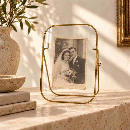 Arched Gold Glass Floating Frame