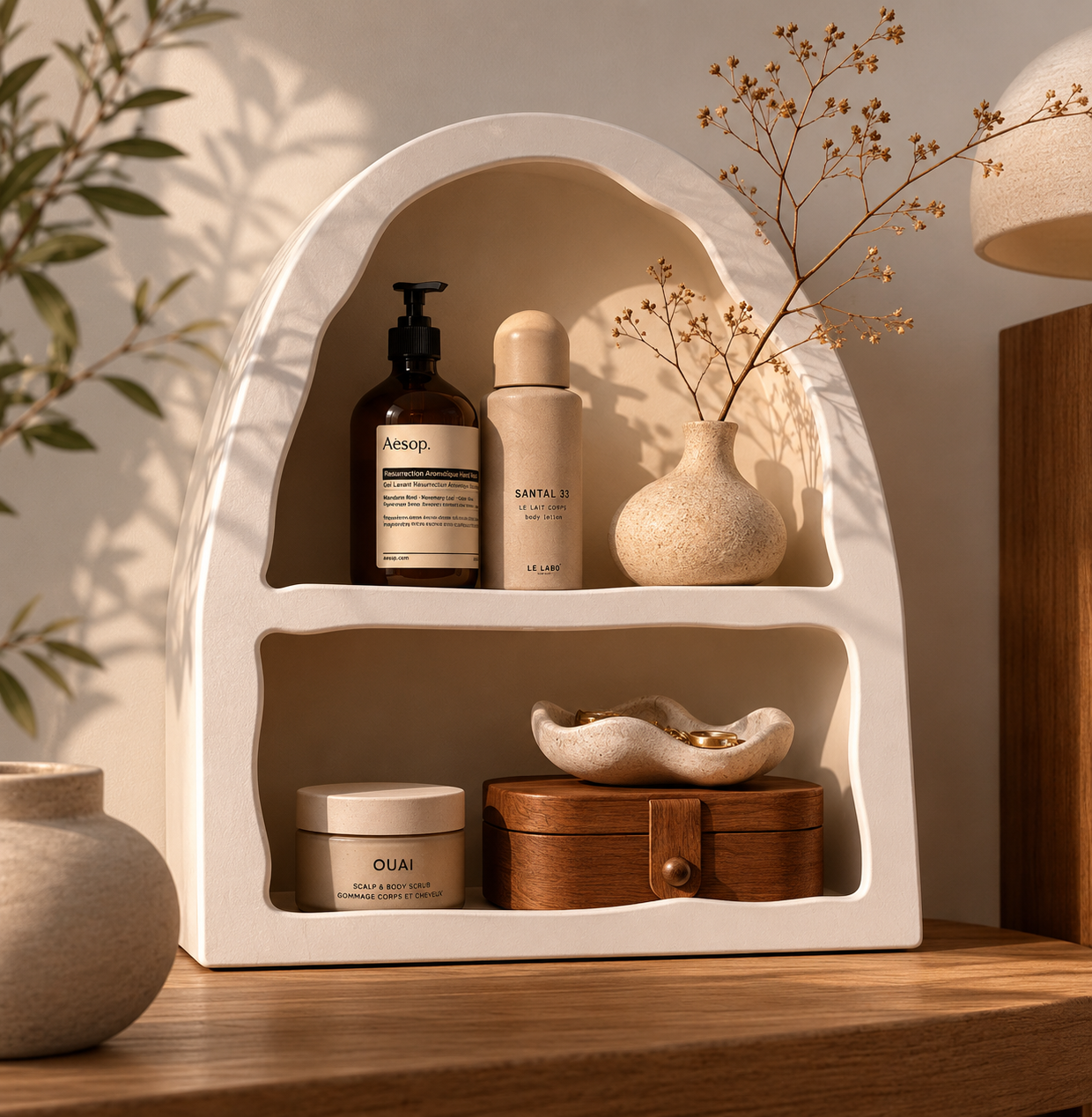 Minimalist Wabi-Sabi Wall Storage Shelf