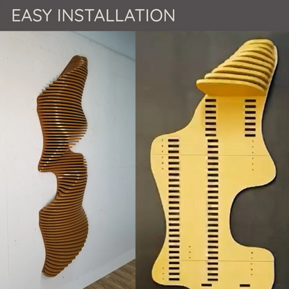Wall panel art, installation 