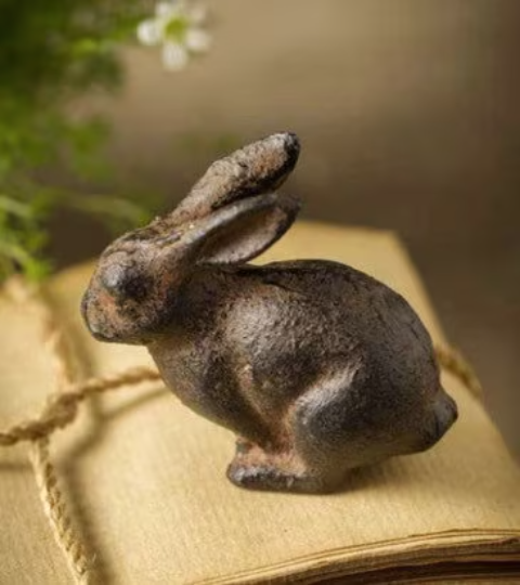 Small Cast Iron Rabbit - Rustic Home Decor Accen