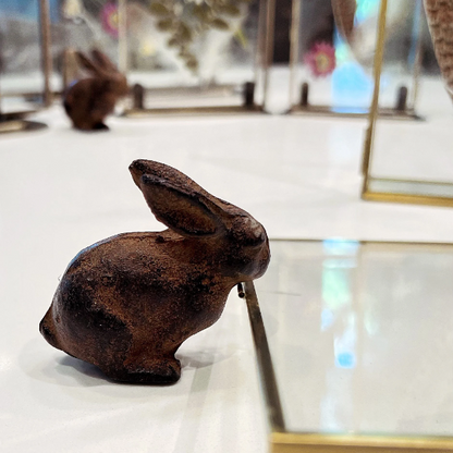 Small Cast Iron Rabbit - Rustic Home Decor Accen