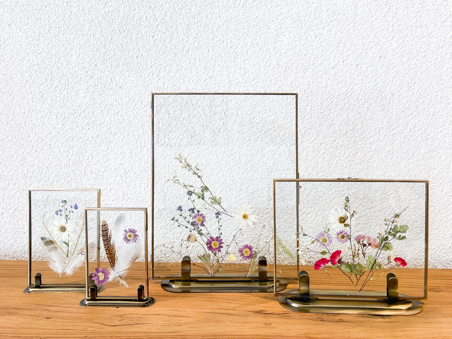 Floating Doubled Sided Glass Standing Picture Frames