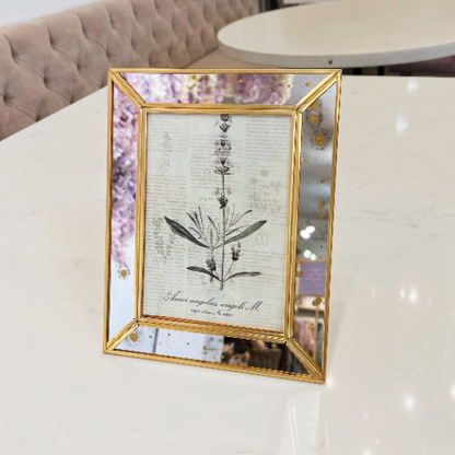 Églomisé Detailed Gold Mirror Edge Picture Frames - Vintage-Inspired Décor